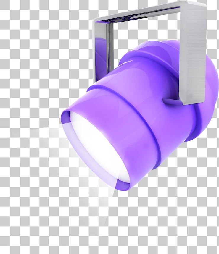 PSD renderizado en 3d con el foco púrpura