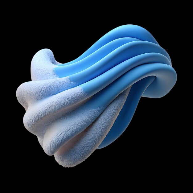 Renderizado en 3D de la forma azul esponjosa abstracta
