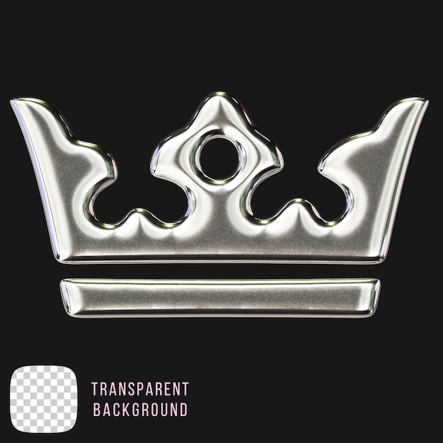 Renderizado 3D de la forma de la corona abstracta de Psd chrome