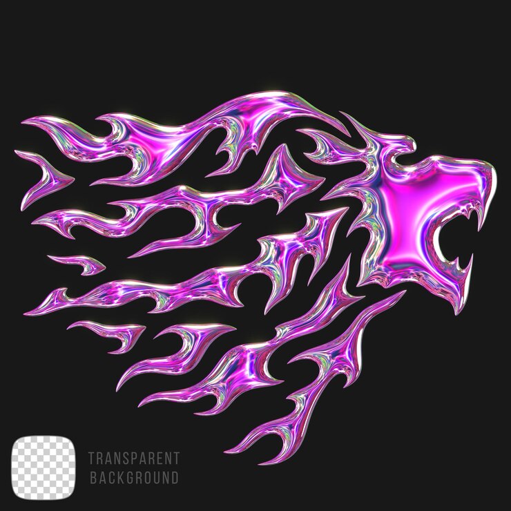 PSD renderizado en 3d en forma de león metálico