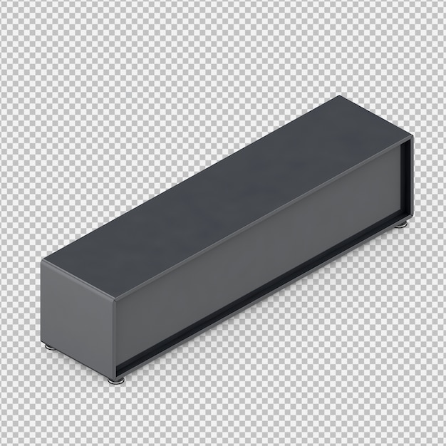 Renderizado en 3D del gabinete isométrico
