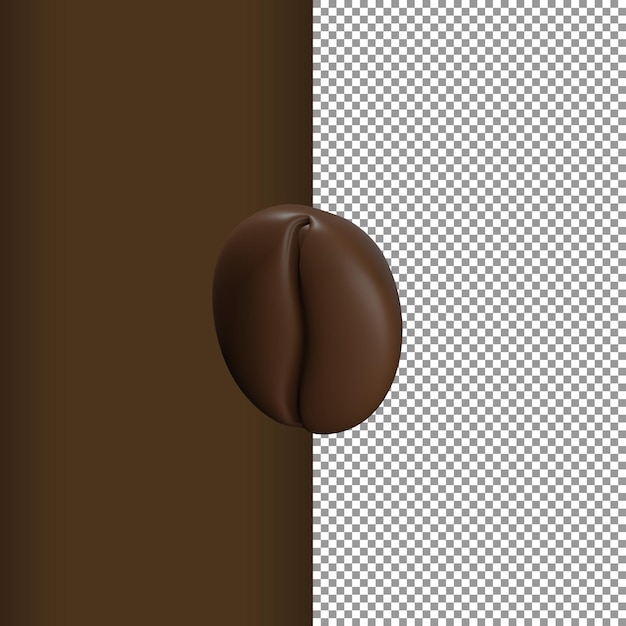 Renderizado en 3D de granos de café tostados en PSD
