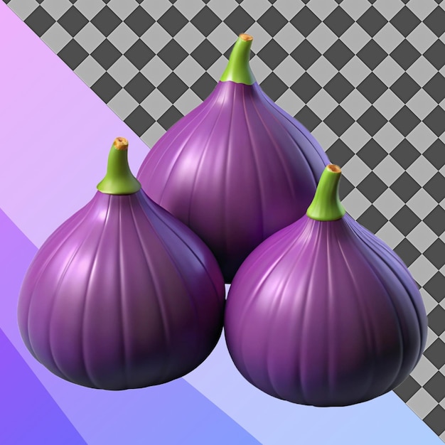 Renderizado en 3D de higos púrpuras