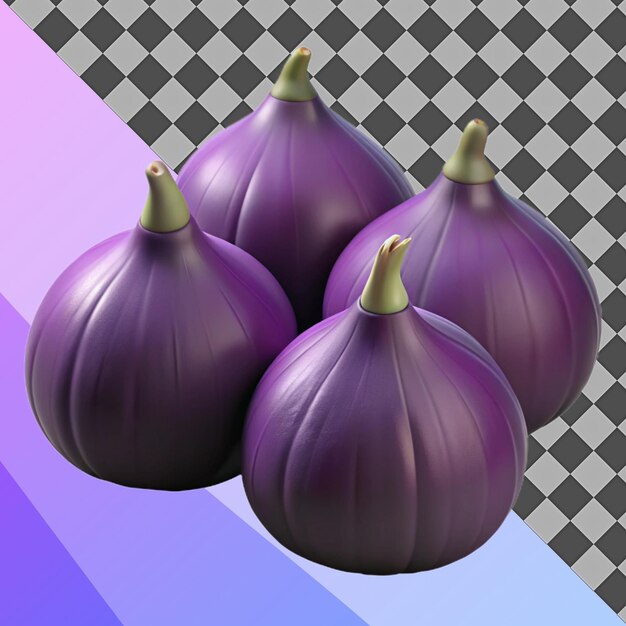 Renderizado en 3D de higos púrpuras
