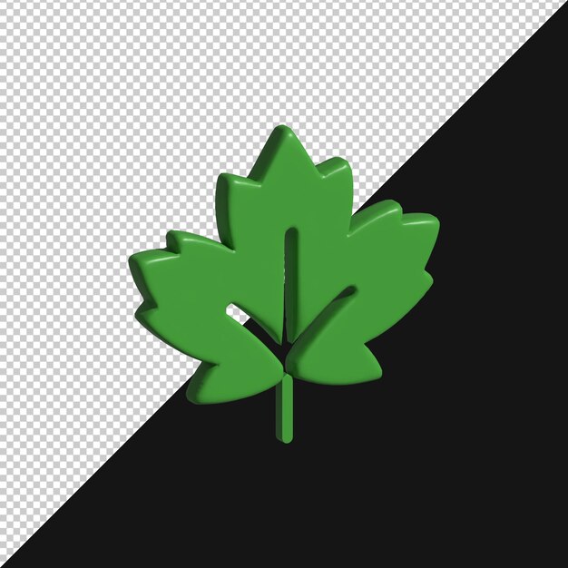 Renderizado en 3D de una hoja de perejil verde
