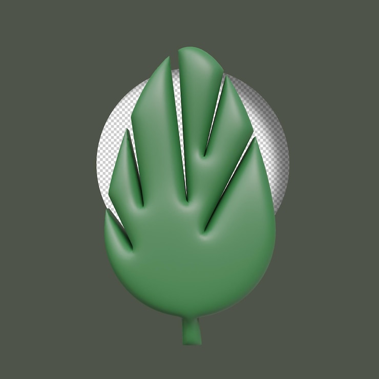 PSD renderizado 3d de la hoja