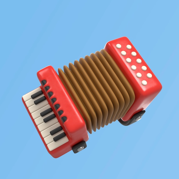 Renderizado en 3D del icono del acordeón de Oktoberfest