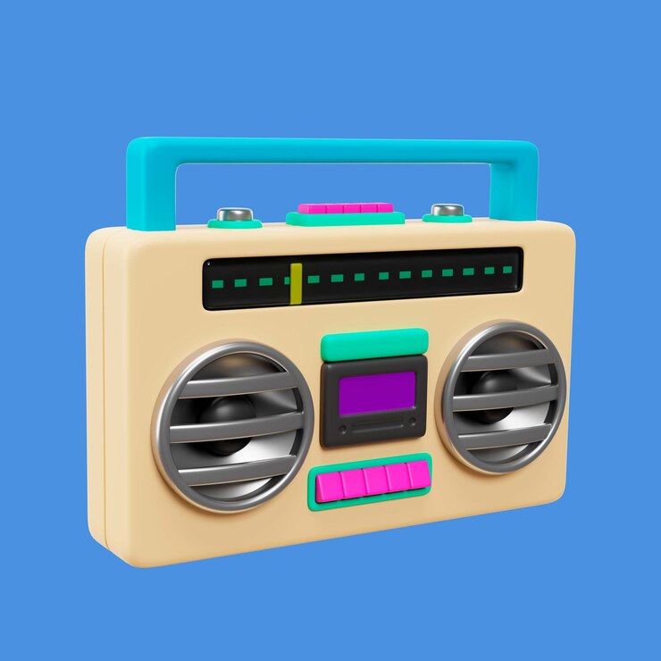 PSD renderizado en 3d del icono de los años 90