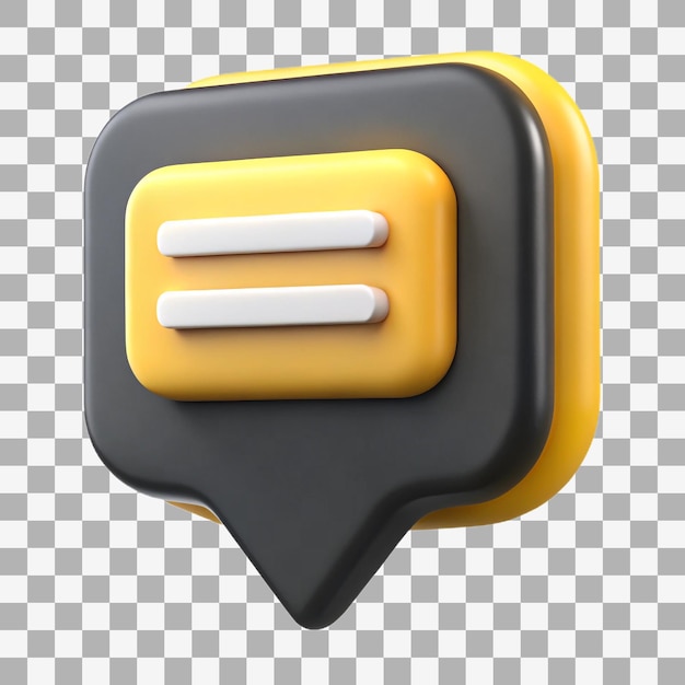 Renderizado en 3D de un icono de burbuja de chat