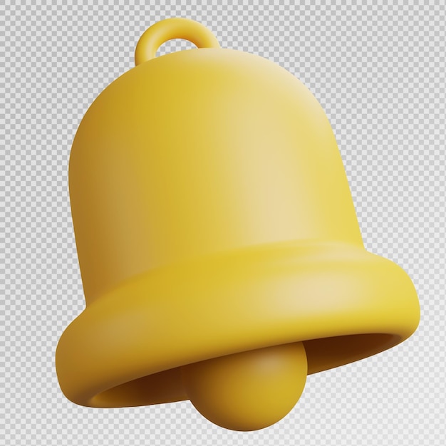 PSD renderizado en 3d del icono de la campana amarilla