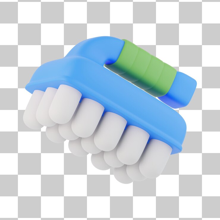 PSD renderizado 3d del icono del cepillo de inodoro 3d