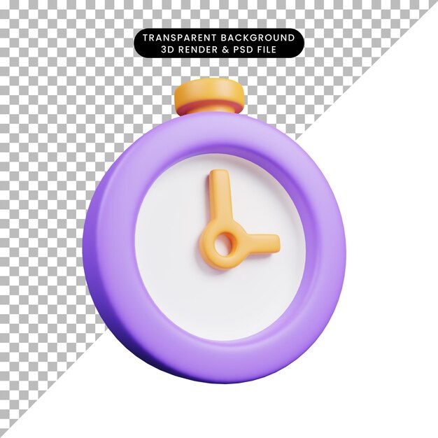 Renderizado en 3D del icono del cronómetro