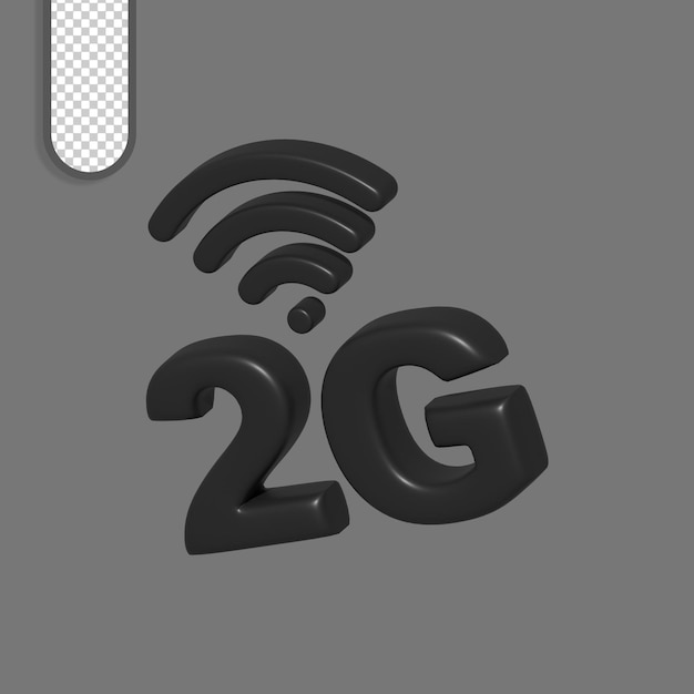 Renderizado en 3D del icono de la señal inalámbrica 2G