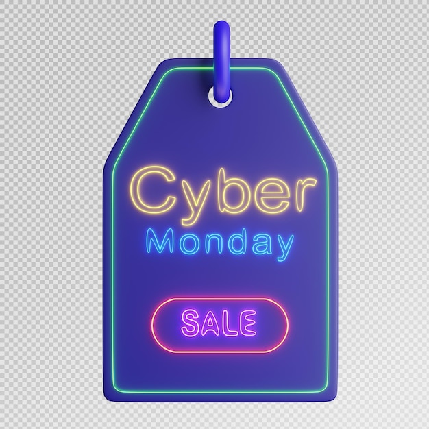 Renderizado en 3D del icono de venta del lunes cibernético