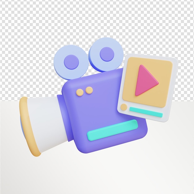 Renderizado 3d del icono de la videocámara