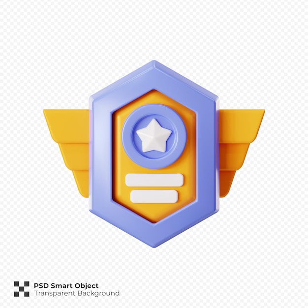Renderizado en 3D de la ilustración del icono del premio aislado
