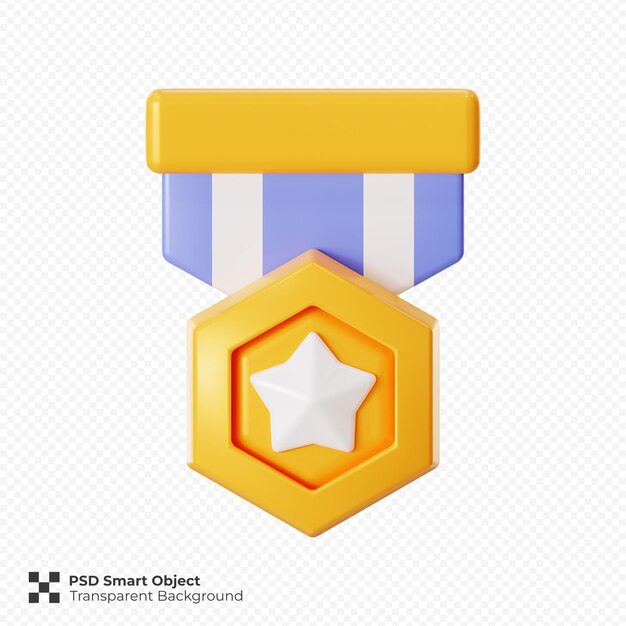 Renderizado en 3D de la ilustración del icono del premio aislado