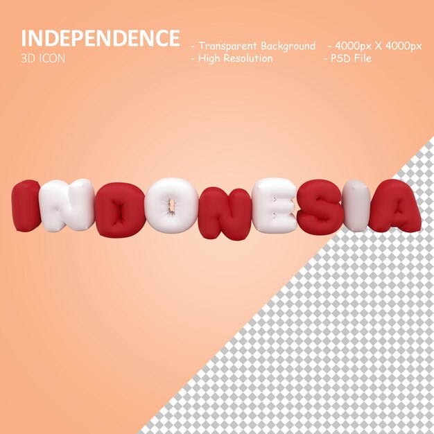 Renderizado 3d de indonesia