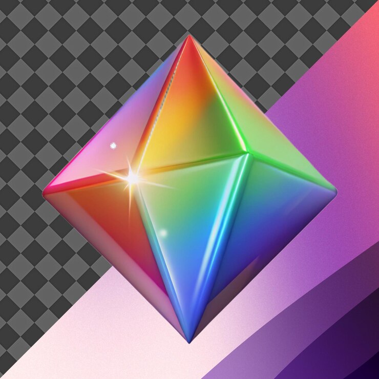 PSD renderizado en 3d de la joya del arco iris