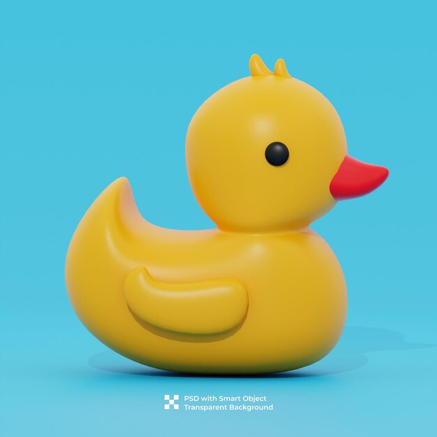 PSD renderizado en 3d de juguetes de patos de goma