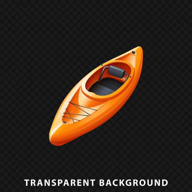 PSD renderizado en 3d kayak aislado sobre un fondo transparente