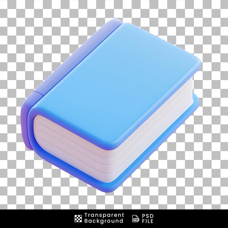 PSD renderizado en 3d de un libro azul cerrado