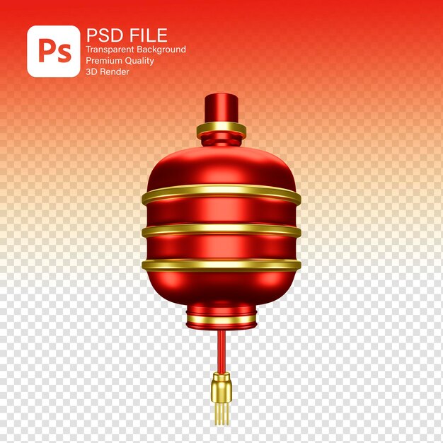Renderizado en 3D de la linterna china roja