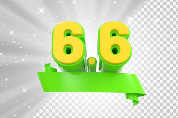 Renderizado en 3D llamativo para la venta en línea del 66
