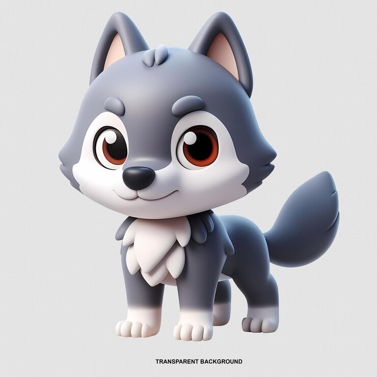 PSD renderizado en 3d de un lobo