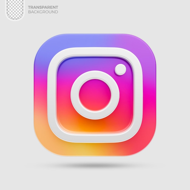 Renderizado en 3D del logotipo de Instagram