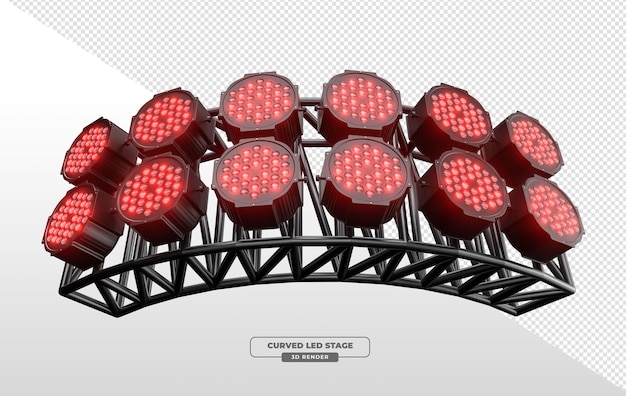 Renderizado en 3D de las luces de escenario LED curvas