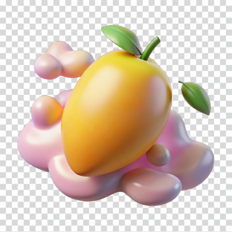 PSD renderizado en 3d de un mango jugoso