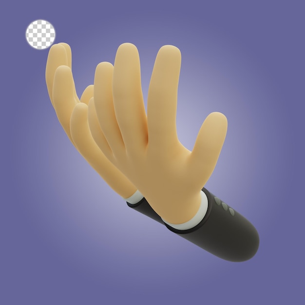 Renderizado en 3D de la mano con la postura de oración