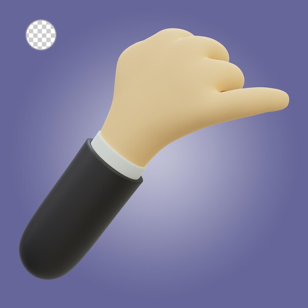 Renderizado en 3D de la mano con la postura de la promesa