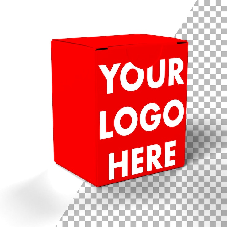 PSD un renderizado 3d de la maqueta de embalaje de la caja con su logotipo