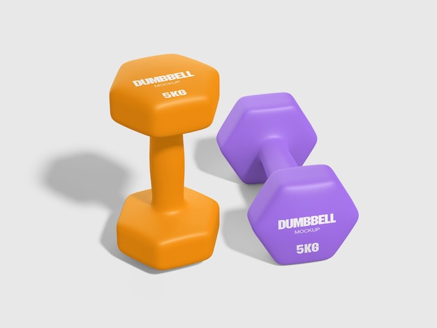 Renderizado en 3D de una maqueta de equipo de gimnasio de dos pesas