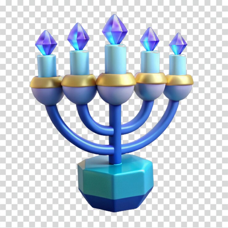 PSD renderizado en 3d de una menora de hanukkah