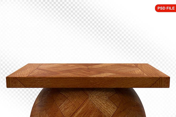 PSD renderizado en 3d de la mesa de madera