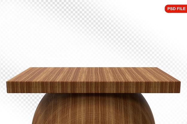Renderizado en 3D de la mesa de madera