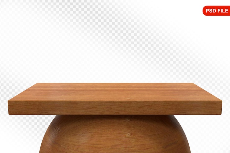 PSD renderizado en 3d de la mesa de madera
