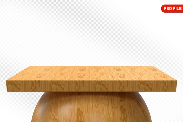 Renderizado en 3D de la mesa de madera
