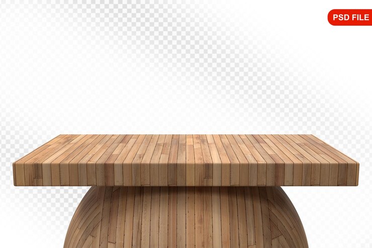 PSD renderizado en 3d de la mesa de madera