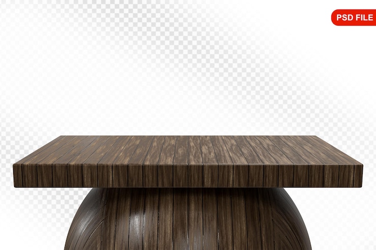 PSD renderizado en 3d de la mesa de madera
