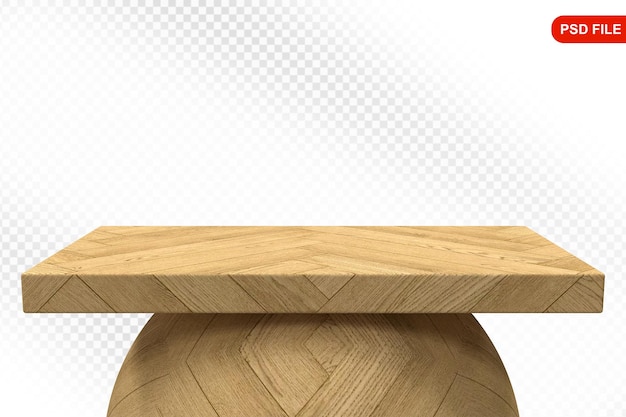 Renderizado en 3D de la mesa de madera