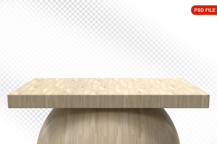 PSD renderizado en 3d de la mesa de madera