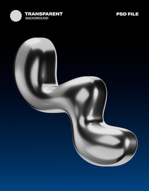 Renderizado en 3D de metal líquido de plata
