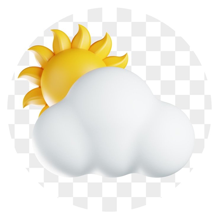 PSD renderizado en 3d de las nubes soleadas