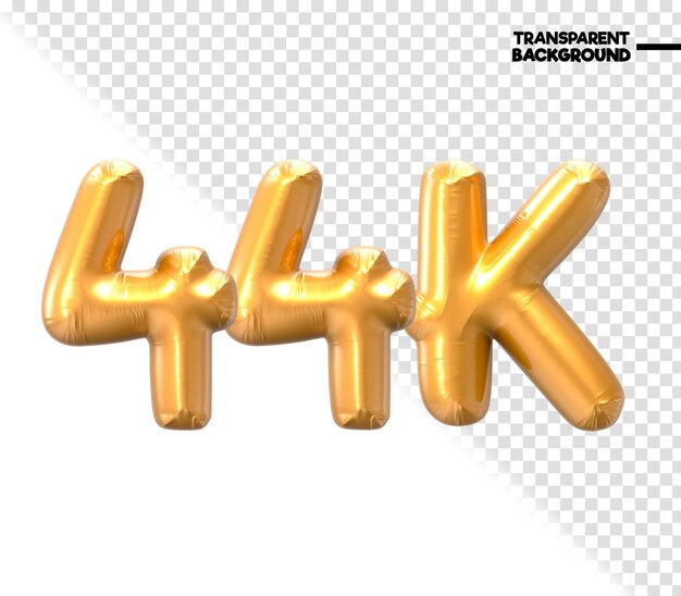 PSD renderizado en 3d con el número de oro de 44k