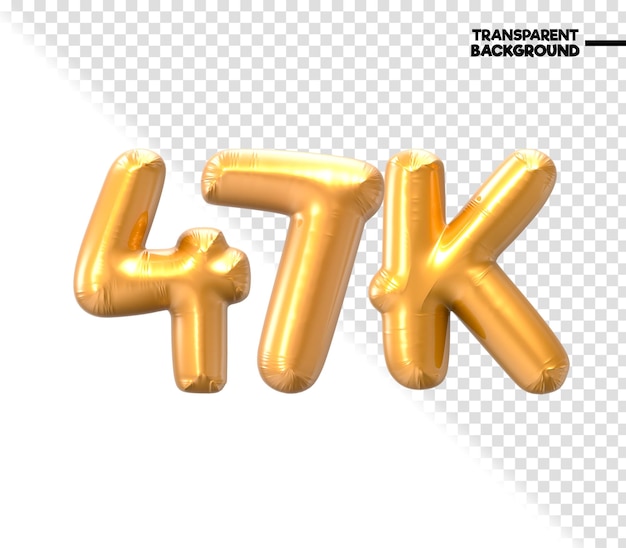 Renderizado en 3D con el número de oro de 47K