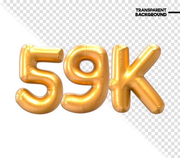 Renderizado en 3D con el número de oro de 59K